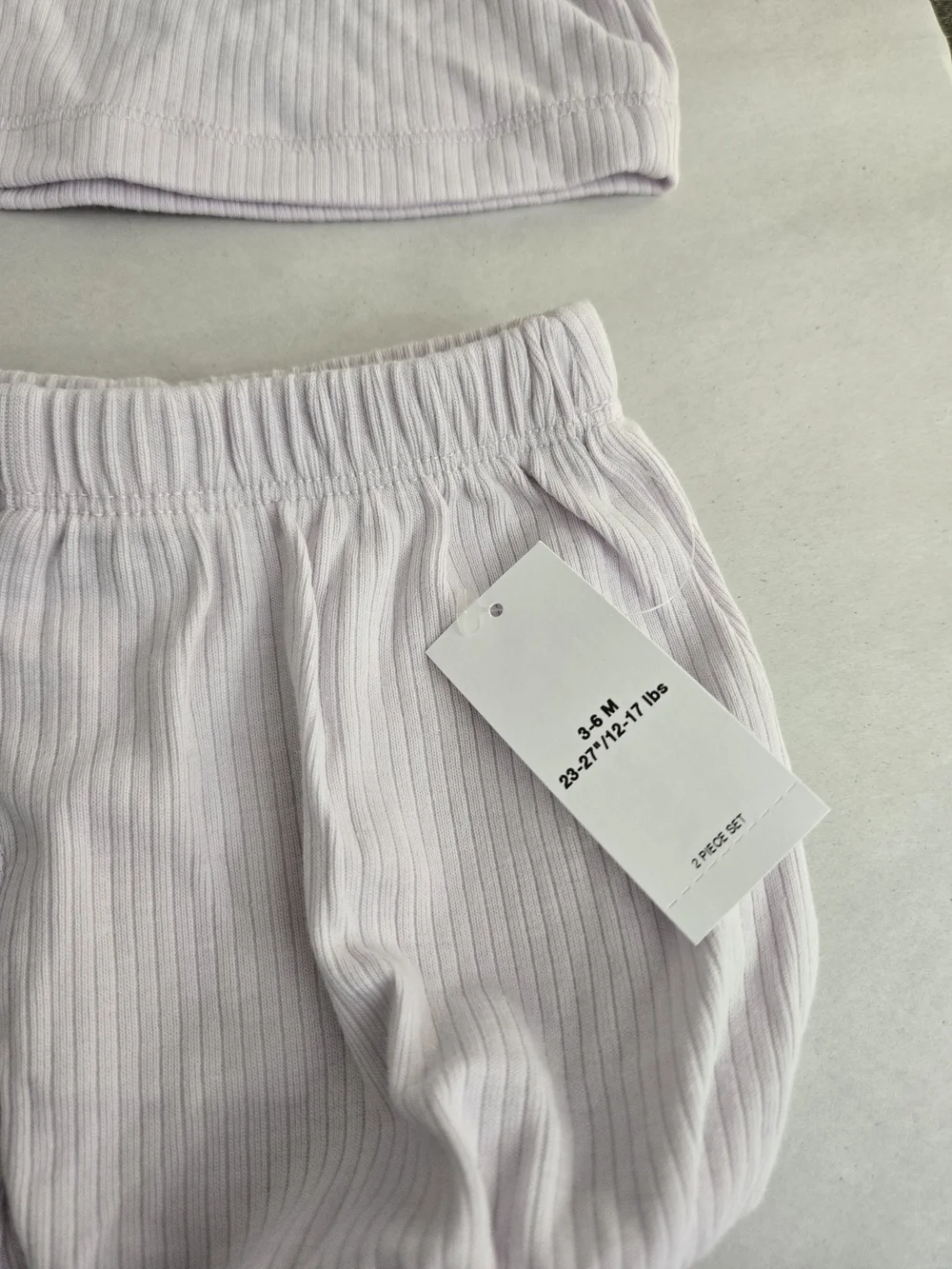 NWT Old Navy Baby Girl 2 Piece Ribbed Set Lilac 3-6M